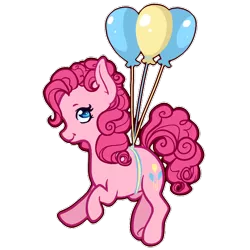 Size: 600x600 | Tagged: artist:megalopolus, balloon, derpibooru import, pinkie pie, safe, solo, then watch her balloons lift her up to the sky