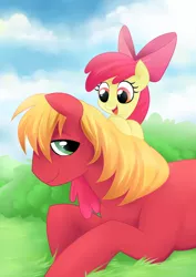 Size: 700x989 | Tagged: apple bloom, artist:peachiekeenie, big macintosh, safe