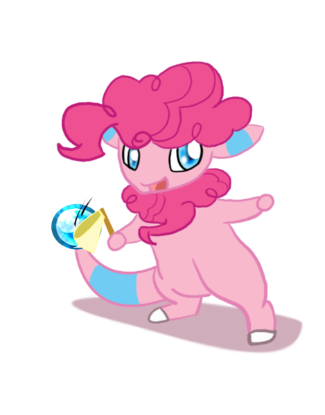 Size: 500x640 | Tagged: artist:flautist-kloa, derpibooru import, female, flaaffy, pinkie pie, pokefied, pokémon, safe, simple background, solo, species swap, transparent background