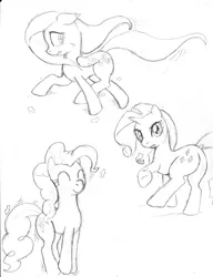 Size: 1154x1500 | Tagged: artist:dj-black-n-white, derpibooru import, fluttershy, monochrome, pinkie pie, practice, rarity, safe, sketch, traditional art