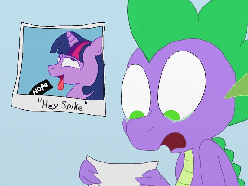 Size: 1200x900 | Tagged: questionable, artist:evetssteve, derpibooru import, spike, twilight sparkle, dragon, pony, ahegao, censor bar, censored, female, implied shipping, implied straight, implied twispike, male, mare, open mouth, shocked, tongue out