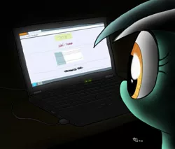 Size: 2628x2240 | Tagged: safe, artist:jarwall, derpibooru import, lyra heartstrings, pony, unicorn, 4chan, computer, dark, humie, internet, laptop computer, my little human, solo, thinkpad