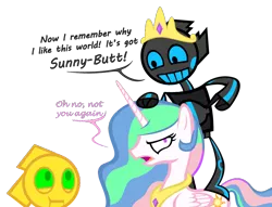 Size: 850x650 | Tagged: artist:cogweaver, derpibooru import, golem, oc, oc:cog weaver, oc:golem gear, princess celestia, robot, safe