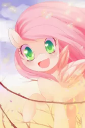 Size: 600x900 | Tagged: dead source, safe, artist:loyaldis, derpibooru import, fluttershy, pegasus, pony, cute, female, happy, heart eyes, looking at you, mare, shyabetes, solo, wingding eyes