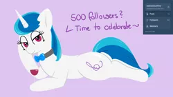 Size: 1920x1080 | Tagged: alternate hairstyle, artist:verminshy, ask classical vinyl, bedroom eyes, derpibooru import, prone, safe, solo, swapped cutie marks, tumblr, vinyl scratch, wine