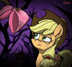 Size: 1500x1400 | Tagged: apple bloom, applejack, artist:slitherpon, bad end, blanked apple bloom, bow, bucktooth, derpibooru import, semi-grimdark, story of the blanks, when you see it, zombie