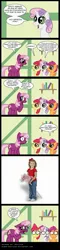 Size: 600x2489 | Tagged: apple bloom, artist:niban-destikim, cheerilee, comic, cutie mark crusaders, derpibooru import, human, krusty love, safe, scootaloo, spanish, spongebob squarepants, sweetie belle, translation