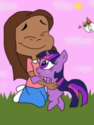 Size: 774x1032 | Tagged: artist:buttercupnergal, catscratch, derpibooru import, gordon, human, human kimberly, sad, safe, twilight sparkle