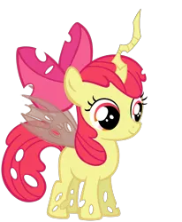 Size: 1196x1454 | Tagged: apple bloom, artist needed, changeling, changelingified, derpibooru import, safe, simple background, transparent background, vector