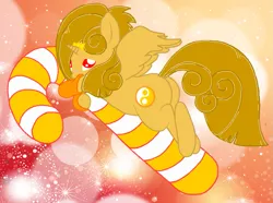 Size: 805x600 | Tagged: safe, artist:princess amity, derpibooru import, oc, unofficial characters only, alicorn, pony, alicorn oc, blushing, bow, candy cane, clothes, cutie mark, socks, yin-yang