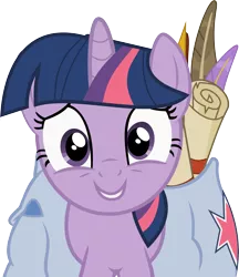 Size: 10021x11597 | Tagged: absurd resolution, artist:xenoneal, derpibooru import, quill, saddle bag, safe, simple background, solo, transparent background, twilight sparkle, vector