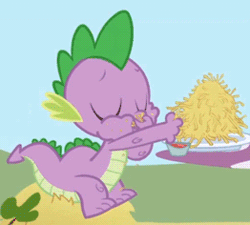 Size: 262x236 | Tagged: animated, derpibooru import, eating, hay fries, safe, screencap, solo, spike, the ticket master