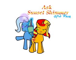 Size: 1000x800 | Tagged: artist needed, source needed, useless source url, safe, derpibooru import, sunset shimmer, trixie, pony, ask, blog, magic, sunset answers, tumblr