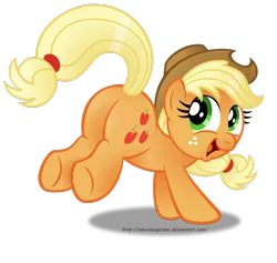 Size: 1280x1213 | Tagged: applejack, artist:aleximusprime, bucking, derpibooru import, looking back, plot, safe, simple background, solo, transparent background