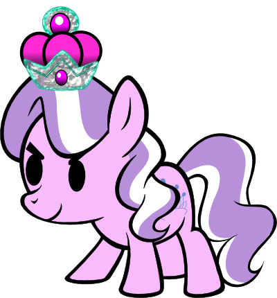 Size: 400x430 | Tagged: artist:magerblutooth, crossover, derpibooru import, diamond tiara, paper, paper mario, paper mario: sticker star, paper pony, royal stickers, safe, solo