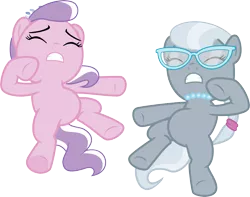 Size: 7649x6025 | Tagged: safe, artist:chezne, derpibooru import, diamond tiara, silver spoon, earth pony, pony, .ai available, absurd resolution, duo, duo female, eyes closed, female, filly, glasses, simple background, transparent background, vector