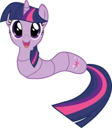 Size: 1126x1280 | Tagged: artist:chezne, bookworm, derpibooru import, not salmon, safe, simple background, solo, species swap, transparent background, twilight sparkle, twiworm, vector, worm, worm pony