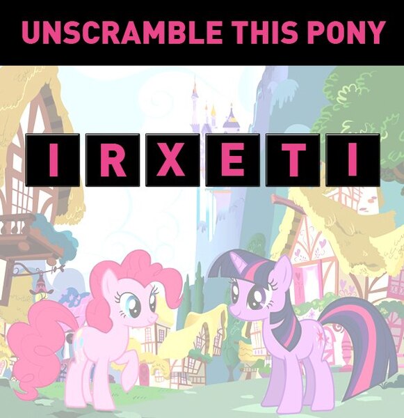 Size: 592x611 | Tagged: derpibooru import, game, pinkie pie, safe, scramble, twilight sparkle