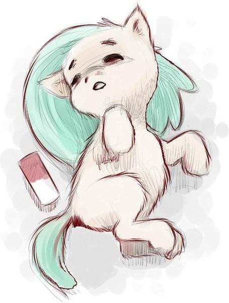 Size: 594x784 | Tagged: derpibooru import, edit, eraser, fluffy pony, fluffy pony original art, safe, sleeping