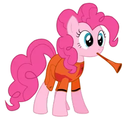 Size: 894x894 | Tagged: artist:isegrim87, clothes, derpibooru import, football, holland, jersey, musical instrument, netherlands, pinkie pie, safe, simple background, solo, transparent background, vector, vuvuzela