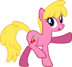 Size: 1024x958 | Tagged: artist:likonan, background pony, cherry berry, confused, derpibooru import, safe, simple background, solo, strut, transparent background, vector, wat