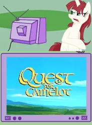 Size: 563x771 | Tagged: derpibooru import, disgusted, exploitable meme, lauren faust, oc, oc:fausticorn, old shame, ponibooru leftovers, quest for camelot, safe, tv meme, unofficial characters only