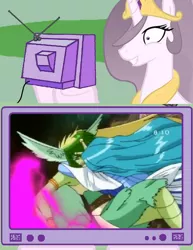 Size: 578x750 | Tagged: bakugan battle brawlers, derpibooru import, exploitable meme, harpus, out of context, princess celestia, princess molestia, sirenoid, suggestive, tv meme