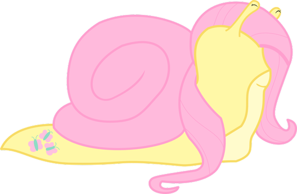 Size: 600x393 | Tagged: artist:shinobiferret, derpibooru import, edit, fluttershy, fluttersnail, safe, snail, solo, species swap, wat