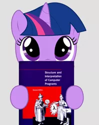 Size: 625x790 | Tagged: artist needed, book, derpibooru import, filly, programming, read, safe, solo, source needed, structure and interpretation of computer programs, twilight sparkle