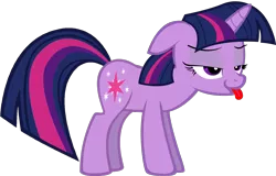 Size: 1500x960 | Tagged: safe, derpibooru import, twilight sparkle, pony, unicorn, :p, bedroom eyes, female, floppy ears, mare, silly, simple background, smiling, solo, tongue out, transparent background, unicorn twilight, vector