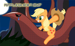 Size: 432x270 | Tagged: animated, applejack, applequest, artist:mittsies, artist:tiarawhy, crying, derpibooru import, palindrome get, role reversal, safe, tentacles