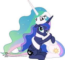 Size: 7720x7150 | Tagged: absurd resolution, artist:90sigma, derpibooru import, feels, hug, princess celestia, princess luna, safe, simple background, sisters, transparent background, vector