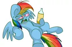 Size: 1280x828 | Tagged: alcohol, artist:extradan, bloodshot eyes, dashaholic, drunk, drunker dash, rainbow dash, safe