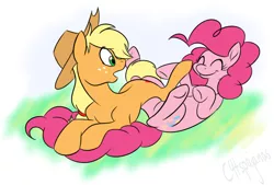 Size: 1218x823 | Tagged: applejack, applepie, artist:calicopikachu, derpibooru import, female, lesbian, pinkie pie, safe, shipping