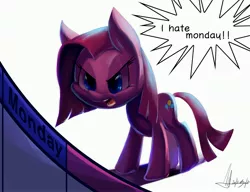 Size: 3637x2790 | Tagged: angry, artist:jggjqm522, derpibooru import, high res, monday, pinkamena diane pie, pinkie pie, safe, solo