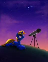 Size: 700x906 | Tagged: artist:aylastardragon, derpibooru import, night, oc, safe, telescope, unofficial characters only