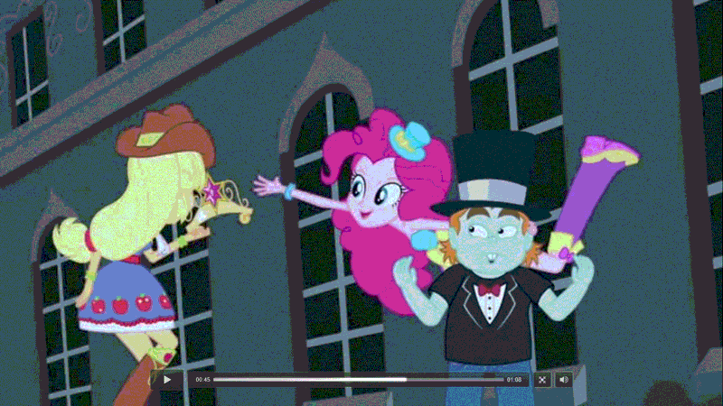 Size: 1366x768 | Tagged: safe, derpibooru import, screencap, applejack, pinkie pie, snips, equestria girls, equestria girls (movie), big crown thingy, boots, clothes, dress, element of magic, fall formal outfits, hat, high heel boots, jewelry, regalia, top hat