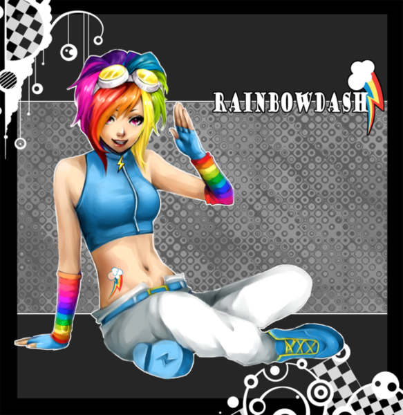 Size: 600x618 | Tagged: artist:shoumon, derpibooru import, humanized, rainbow dash, safe