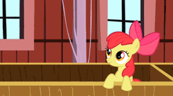 Size: 500x278 | Tagged: animated, apple bloom, derpibooru import, face, faic, pinkie pie, safe, screencap, the last roundup