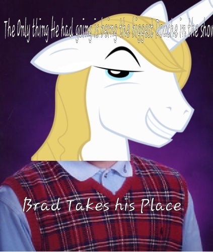 Size: 423x500 | Tagged: safe, derpibooru import, flash sentry, prince blueblood, equestria girls, 1000 hours in ms paint, bad luck brian, brad, exploitable meme, meme, ms paint