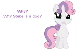 Size: 396x254 | Tagged: safe, derpibooru import, spike, sweetie belle, equestria girls, dog drama, equestria girls drama, female, male, mouthpiece, shipping, spike the dog, spikebelle, straight