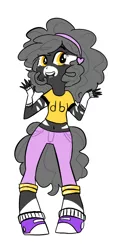 Size: 380x758 | Tagged: safe, artist:mt, derpibooru import, oc, oc:minituffs, unofficial characters only, zebra, equestria girls, belly button, clothes, equestria girls-ified, humanized, midriff, minituffs, short shirt, solo