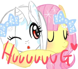 Size: 479x424 | Tagged: derpibooru import, fluttershy, heart, hug, lolitashy, oc, oc:celery, safe