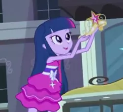 Size: 400x363 | Tagged: safe, derpibooru import, screencap, twilight sparkle, equestria girls, equestria girls (movie), big crown thingy, clothes, cropped, cute, dress, element of magic, faic, fall formal outfits, happy, smiling, twiabetes