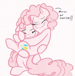 Size: 718x727 | Tagged: artist:nolycs, ask pinkie and berry, bubble berry, bubblepie, derpibooru import, female, hug, male, pinkie pie, rule 63, safe, selfcest, self ponidox, shipping, straight