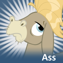 Size: 250x250 | Tagged: ass, british, cranky doodle donkey, derpibooru import, donkey, spoilered image joke, suggestive, toupee