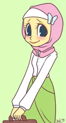 Size: 460x856 | Tagged: safe, artist:jun-k-tastic, derpibooru import, fluttershy, equestria girls, hijab, islam, islamashy, redesign