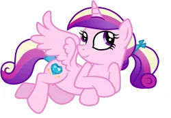Size: 907x629 | Tagged: artist:andreamelody, artist:icaron, derpibooru import, ponytail, princess cadance, safe, show accurate, simple background, solo, transparent background, vector, younger