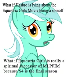 Size: 436x504 | Tagged: safe, derpibooru import, lyra heartstrings, equestria girls, conspiracy lyra, drama, equestria girls drama, exploitable meme, meme