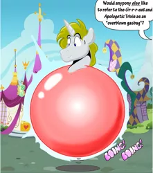 Size: 944x1069 | Tagged: artist:calbeck, balloon, dead source, derpibooru import, male, oc, safe, space hopper, transformation, unofficial characters only